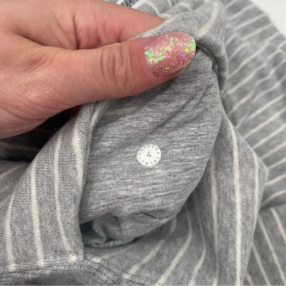 Lululemon Scuba Hoodie Parallel Stripe Grey/White Size 4 - Picture 4 of 5